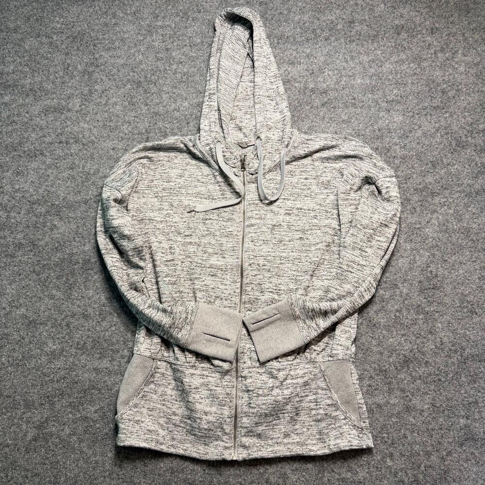 Athleta Batwing & Robin Full Zip Hoodie Gray Space Dye Thumbholes Size‎ Small